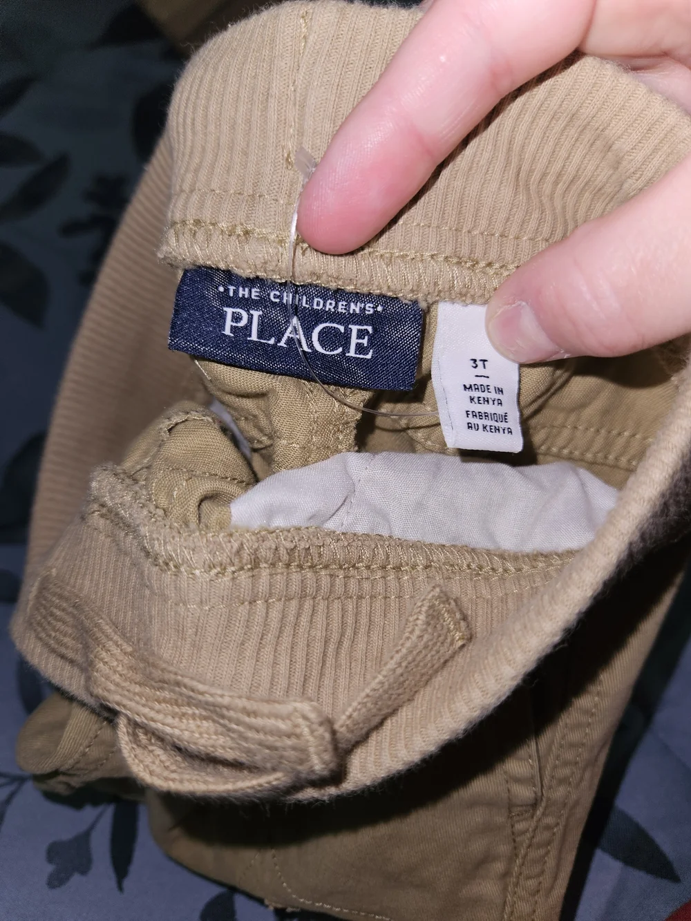 The Children's Place Khaki Elastic Waist Cargo Pants 3T